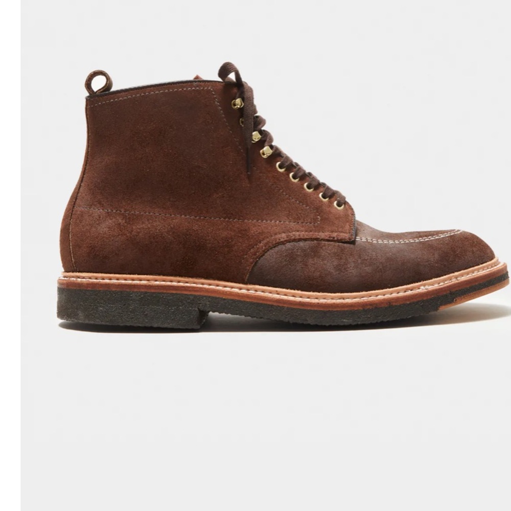 Todd Snyder + Alden Indy Boot in Tobacco Reverse Chamois Leather